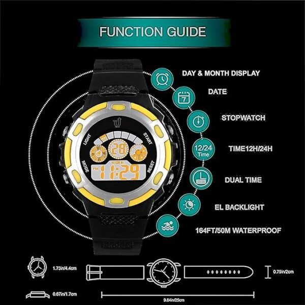 digital watch with a vibrant multicolor disco light dial. Stay trendy and playful with this exciting new launch