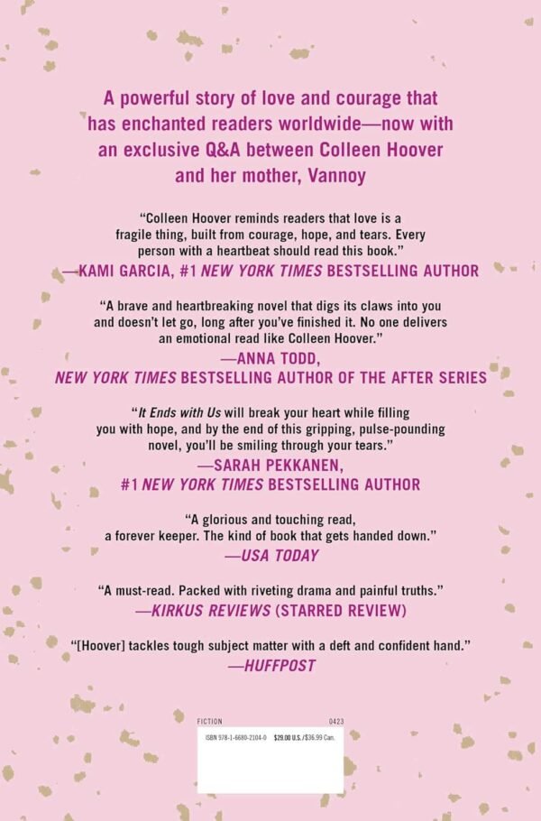 It Ends With Us is a must-read for fans of Colleen Hoover's emotional and thought-provoking novels.